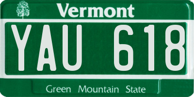 VT license plate YAU618