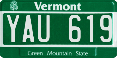 VT license plate YAU619