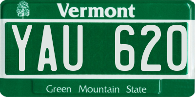 VT license plate YAU620