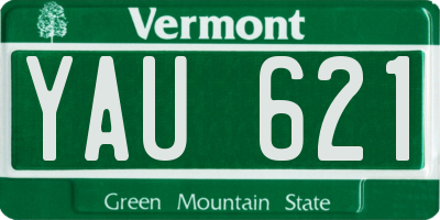 VT license plate YAU621