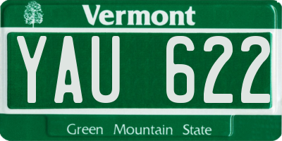 VT license plate YAU622
