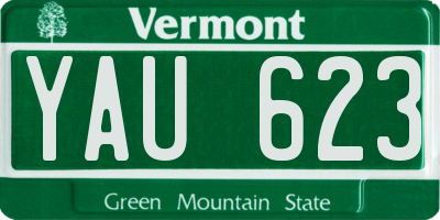 VT license plate YAU623