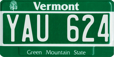 VT license plate YAU624