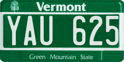 VT license plate YAU625