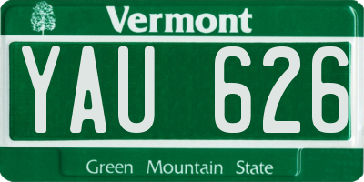 VT license plate YAU626