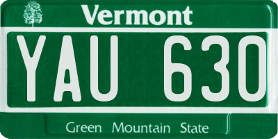 VT license plate YAU630