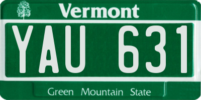 VT license plate YAU631