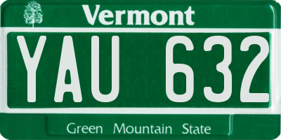 VT license plate YAU632