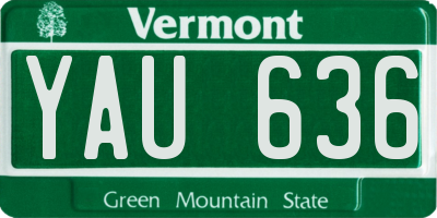VT license plate YAU636