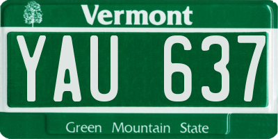 VT license plate YAU637