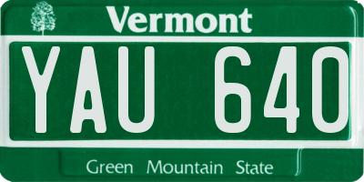 VT license plate YAU640
