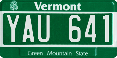 VT license plate YAU641