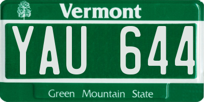 VT license plate YAU644