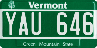 VT license plate YAU646