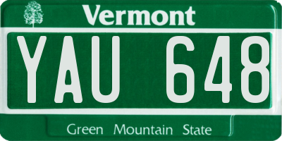 VT license plate YAU648