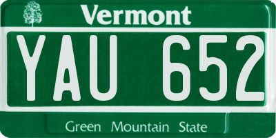 VT license plate YAU652