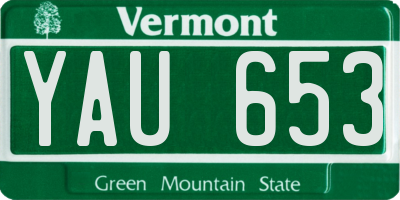VT license plate YAU653