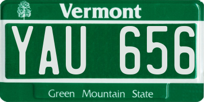 VT license plate YAU656