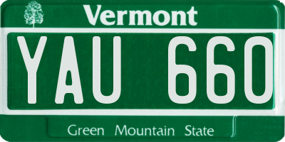 VT license plate YAU660