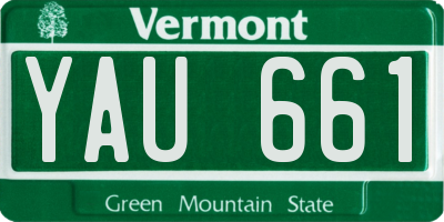 VT license plate YAU661
