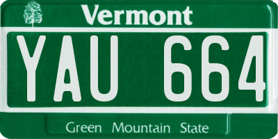 VT license plate YAU664