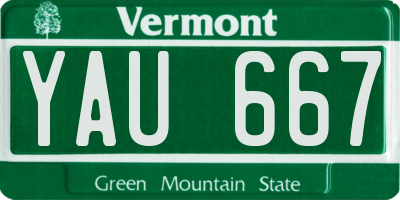 VT license plate YAU667
