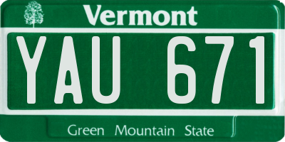 VT license plate YAU671