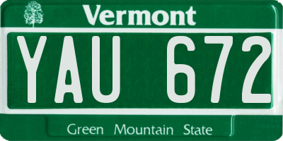 VT license plate YAU672