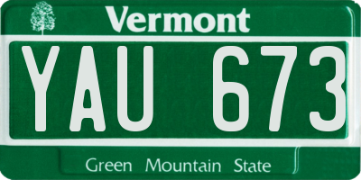 VT license plate YAU673