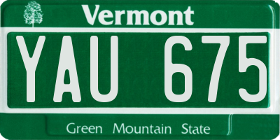 VT license plate YAU675