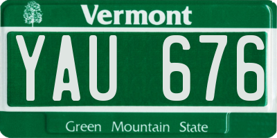 VT license plate YAU676