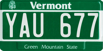 VT license plate YAU677
