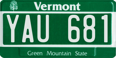 VT license plate YAU681