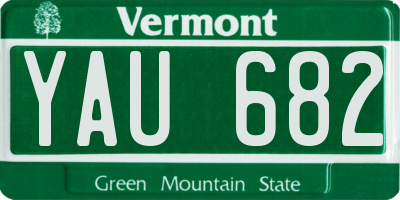 VT license plate YAU682