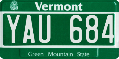 VT license plate YAU684