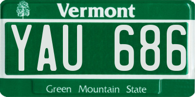 VT license plate YAU686