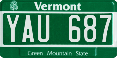 VT license plate YAU687
