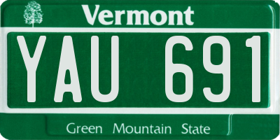 VT license plate YAU691