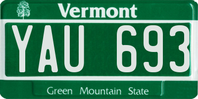 VT license plate YAU693