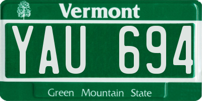 VT license plate YAU694