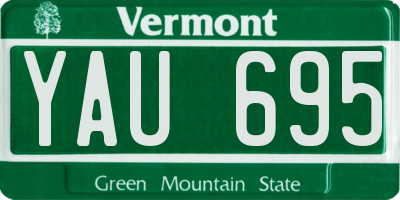 VT license plate YAU695