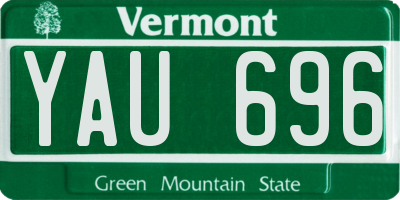 VT license plate YAU696