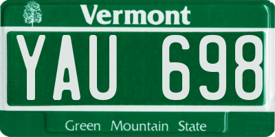 VT license plate YAU698