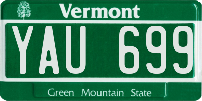 VT license plate YAU699