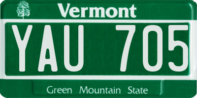 VT license plate YAU705