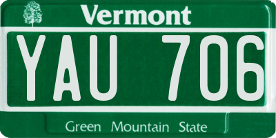 VT license plate YAU706
