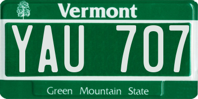 VT license plate YAU707
