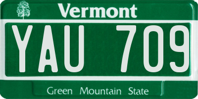 VT license plate YAU709