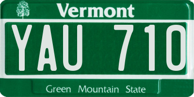 VT license plate YAU710