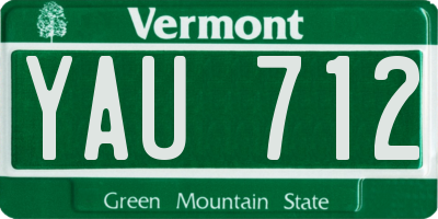 VT license plate YAU712